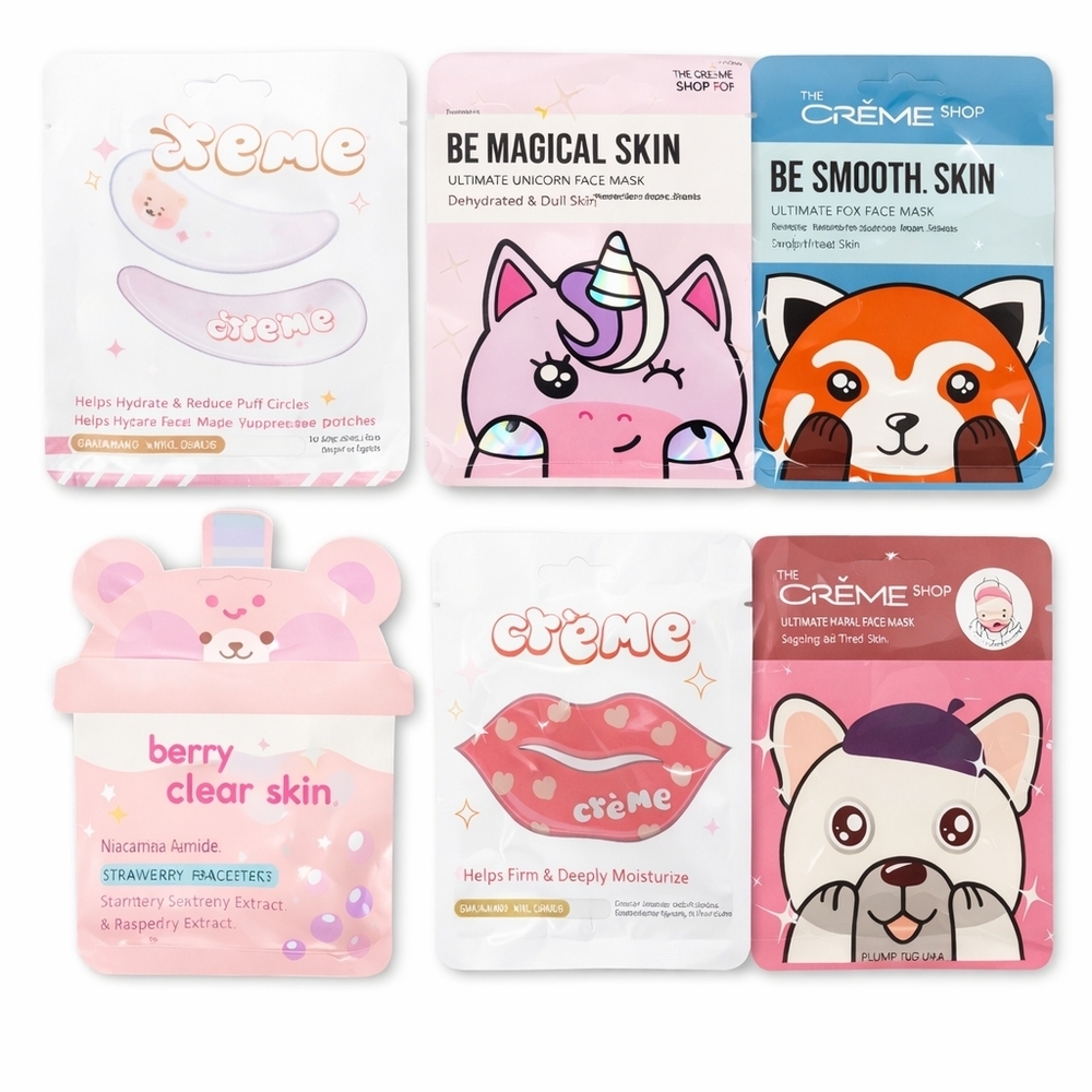 The Crème Shop Face Mask Bundle | 6 Masks | K-Beauty | New